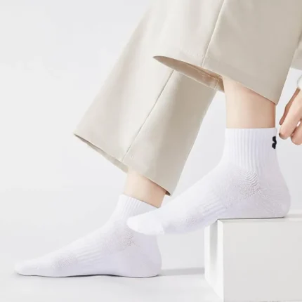 Mesh Knit Quarter Length Cotton Socks for Sports and Fitness - Pack of 5