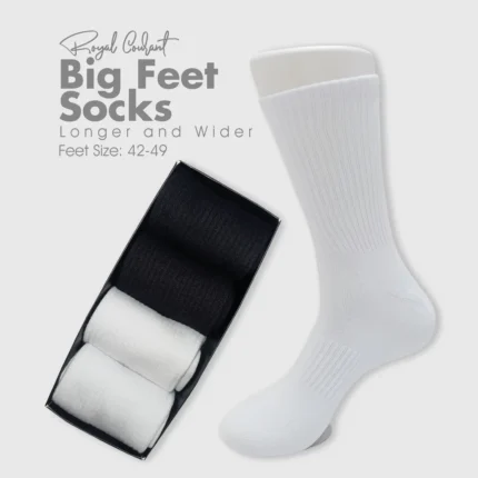 Extra Wide BIG Foot Cotton Socks 4 Pair - High Quality
