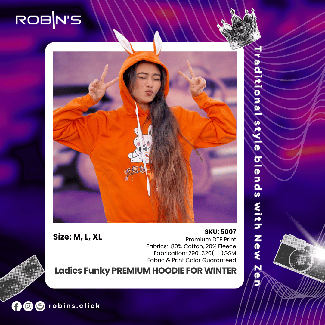 Ladies Funky PREMIUM HOODIE FOR WINTER